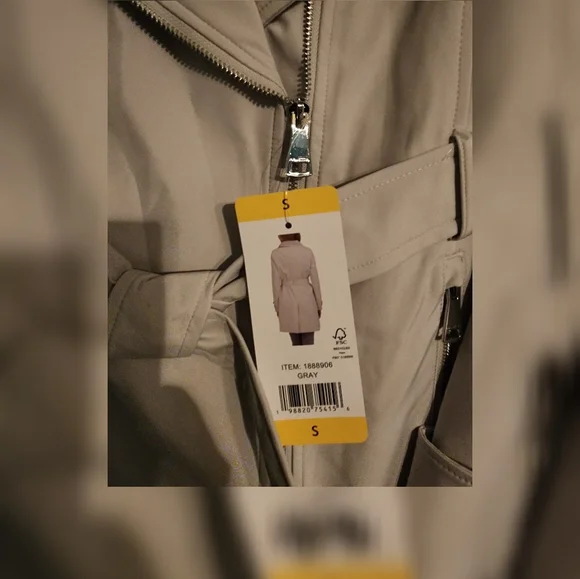 NWT Halston Women's Belted Trench Coat S (4-6) - Picture 9 of 12